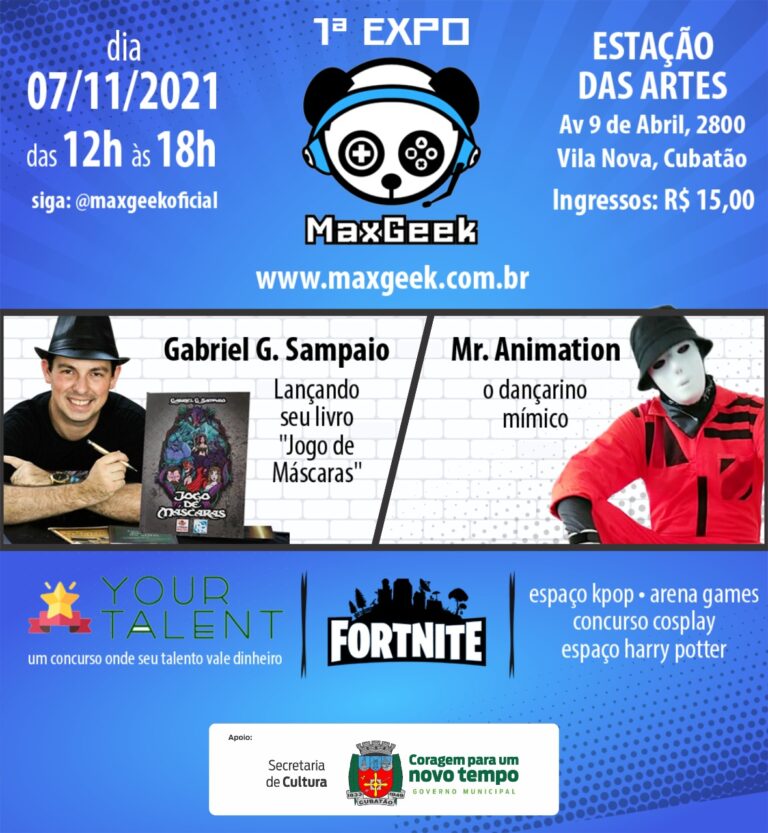 Cubatão recebe Expo Max Geek no dia 7 de novembro