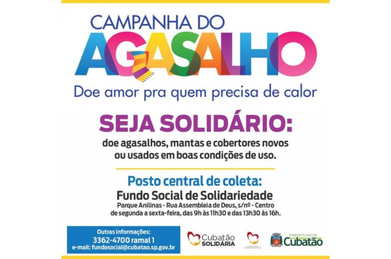 Cubatão inicia campanha de inverno com a entrega de agasalhos, mantas e cobertores