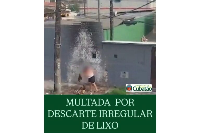 Prefeitura de Cubatão identifica e multa moradora que despejou entulho em local irregular