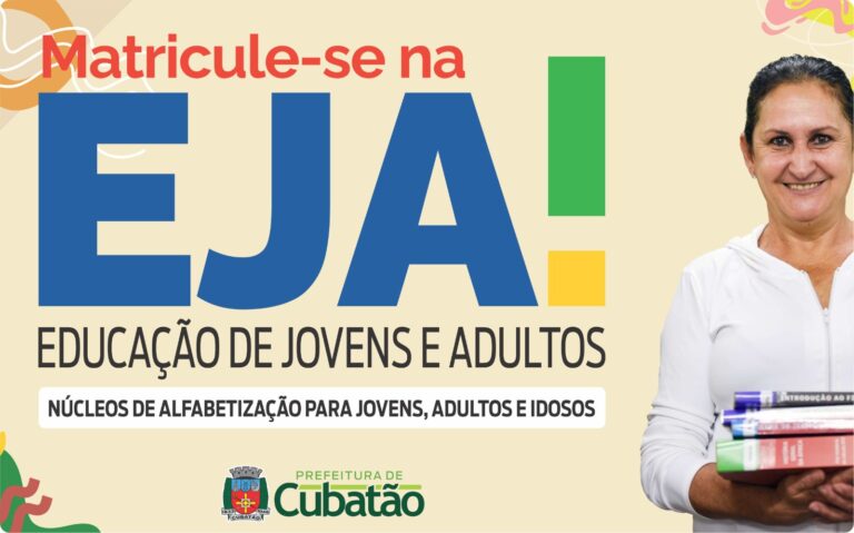 Inscrições abertas para os Núcleos de Alfabetização para Jovens, Adultos e Idosos em Cubatão
