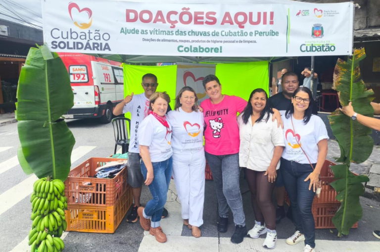 Fundo Social de Solidariedade de Cubatão recebe centenas de cestas de alimentos, e roupas para vítimas de enchentes