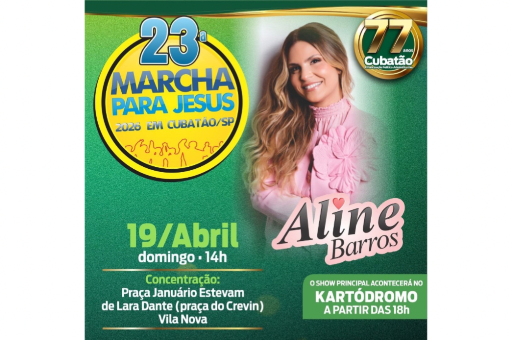 Marcha para Jesus é neste domingo (19), com show de Aline Barros