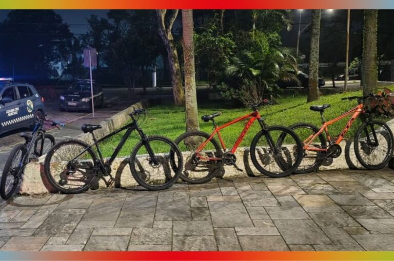GCM de Cubatão age rapidamente, recupera bicicleta roubada no Casqueiro e apreende três pessoas envolvidas no caso