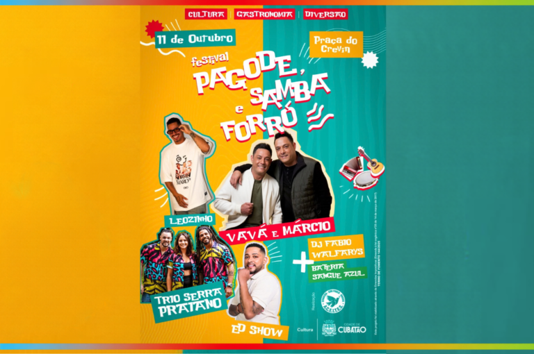 Cubatão promove Festival de Pagode, Samba e Forró no bairro Vila Nova, neste domingo (11)